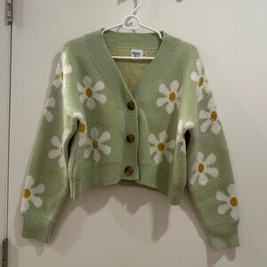 Sage Green Floral Cardigan